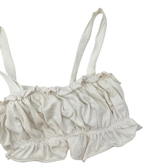 Urban Outfitters white scrunch ruffle crop top - Picture 1 of 4